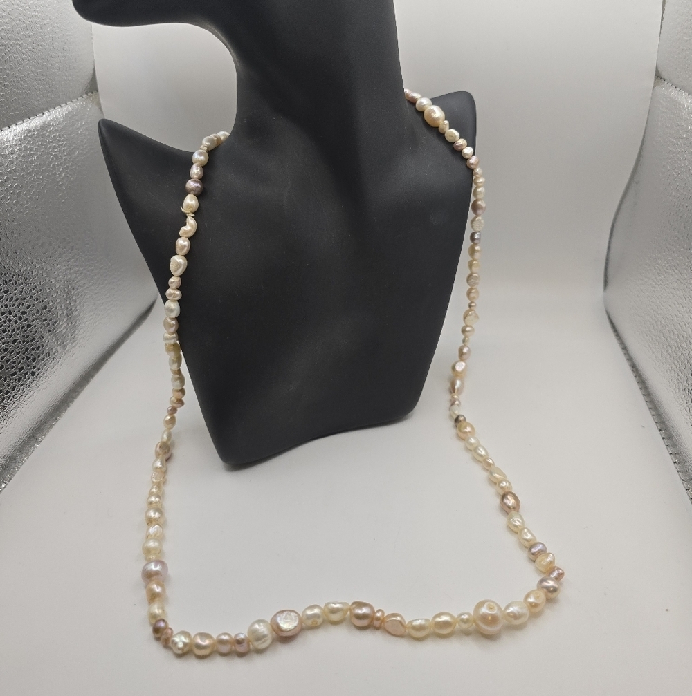 Hand Knotted Multi Color Baroque Pearl Necklace
